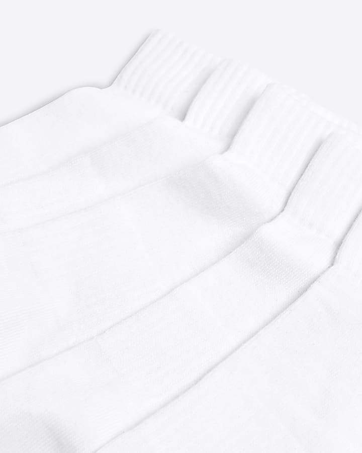 White 5 Pack Quarter Ankle Socks