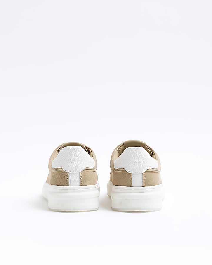 Beige Suede Chunky Trainers