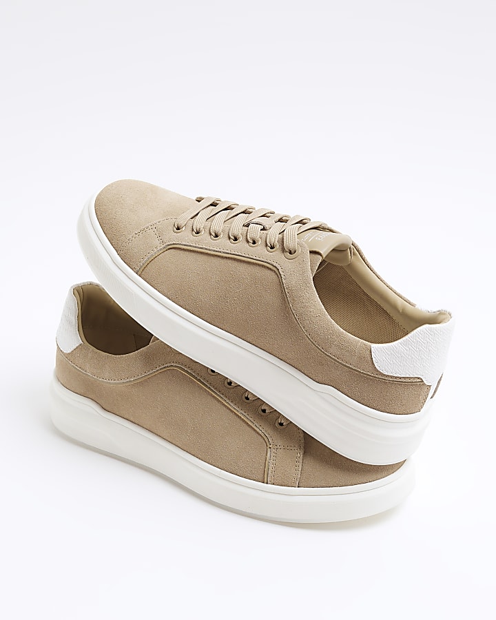 Beige Suede Chunky Trainers
