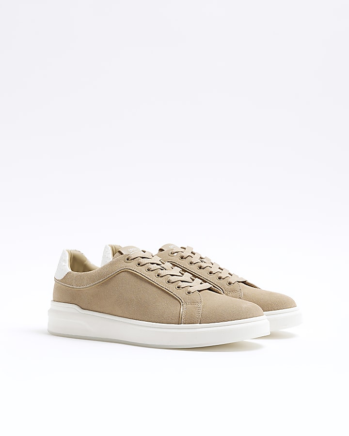 Beige Suede Chunky Trainers