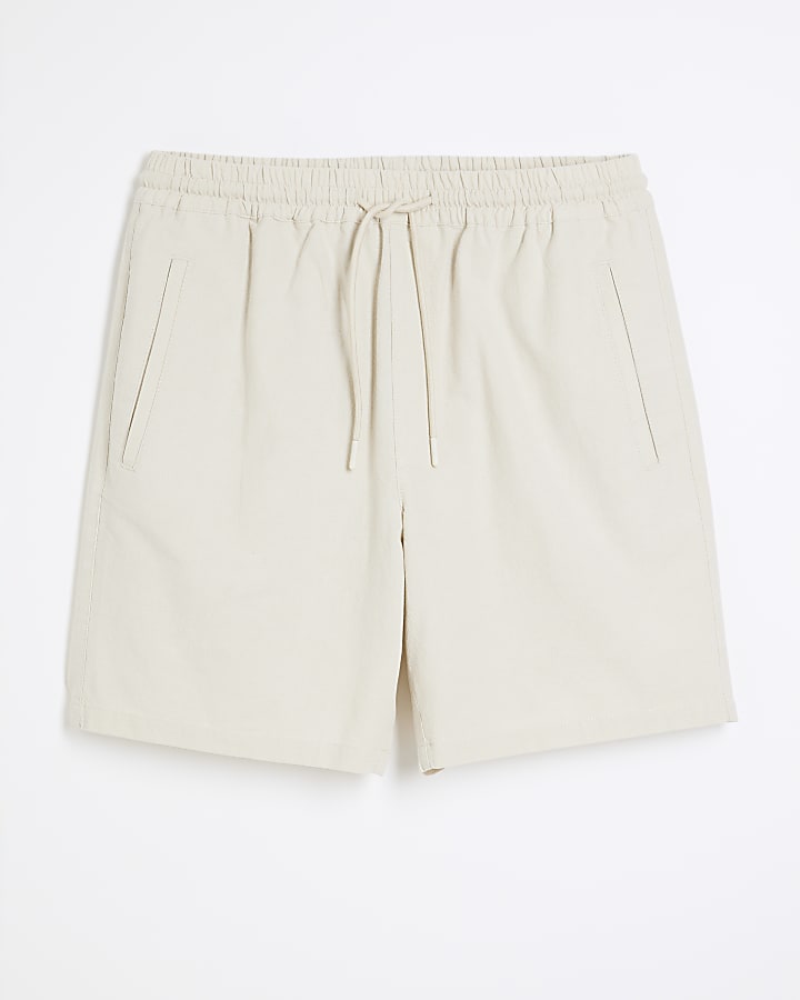 Cream Pull On Shorts