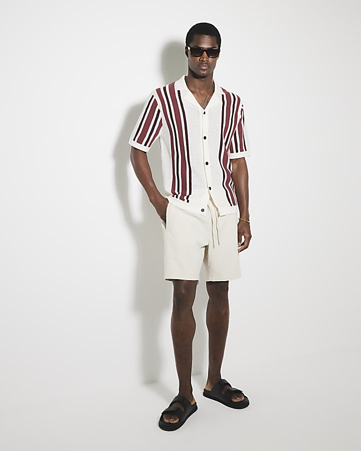 Cream Pull On Shorts