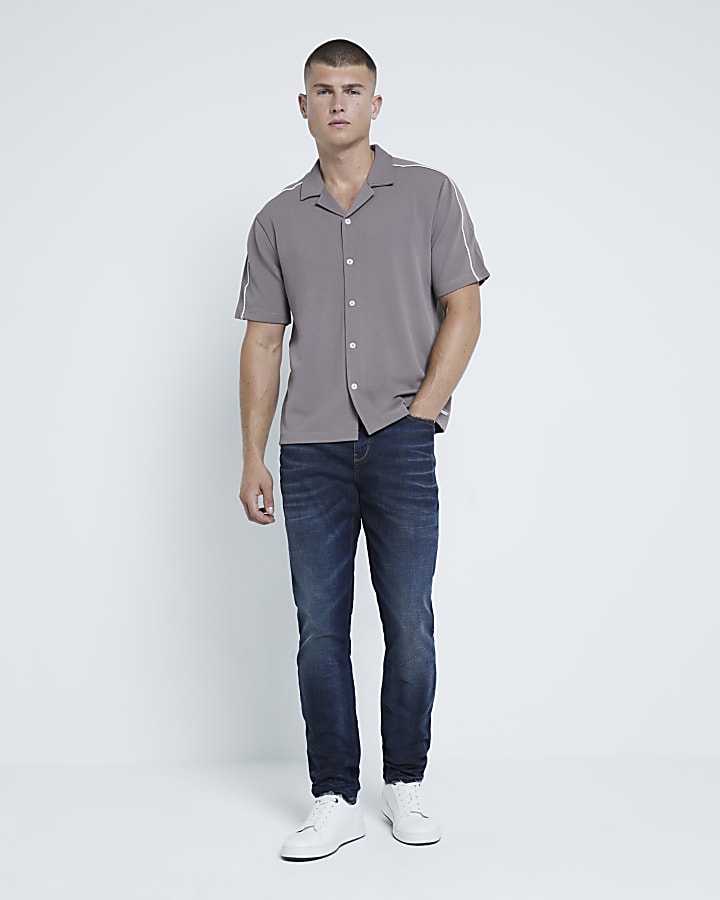 Beige regular fit Twill Polo shirt