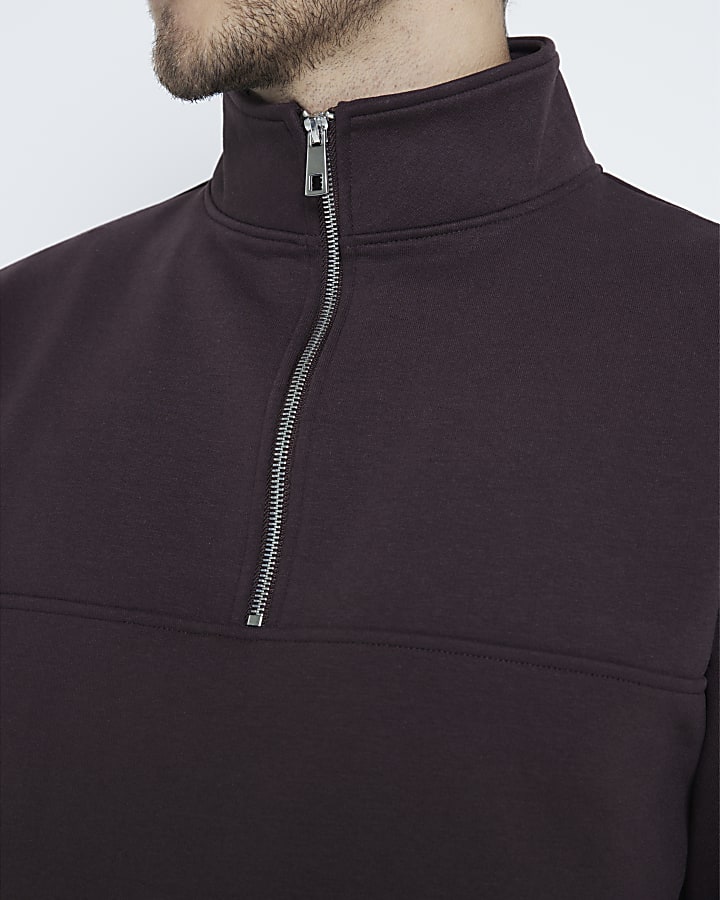 Brown Long Sleeve Polo Shirt