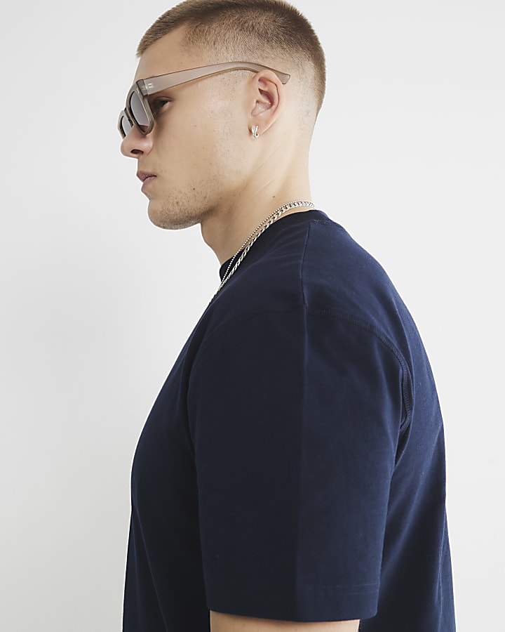 Navy RI Studio Regular Fit T-shirt