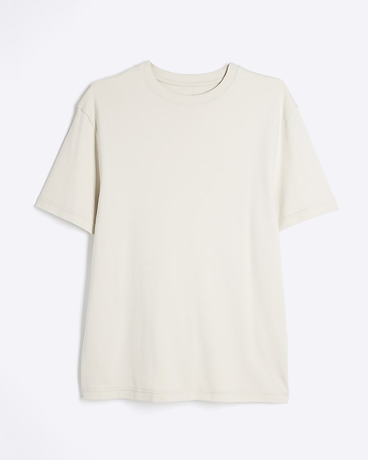 Cream Slim Fit RI Studio T-Shirt