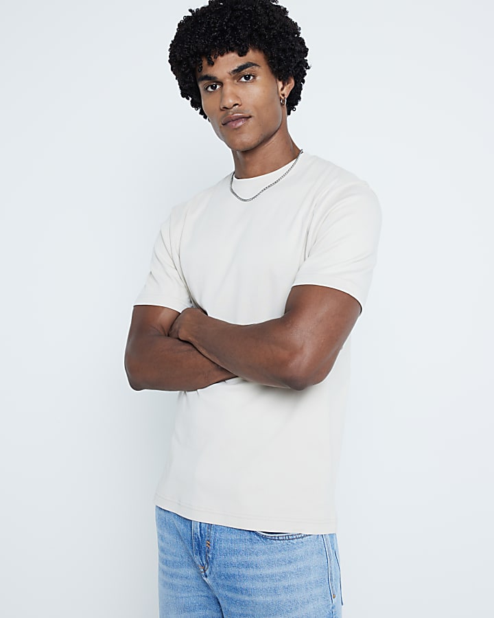 Cream Slim Fit RI Studio T-Shirt