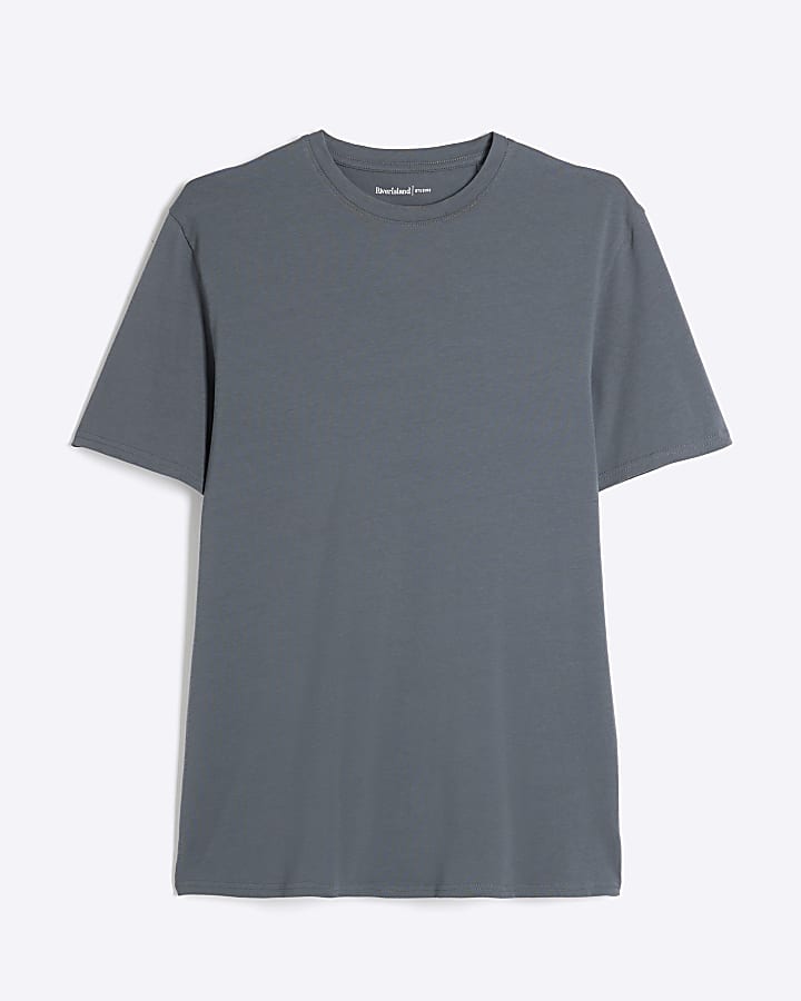 Grey Muscle Fit RI Studio T-Shirt