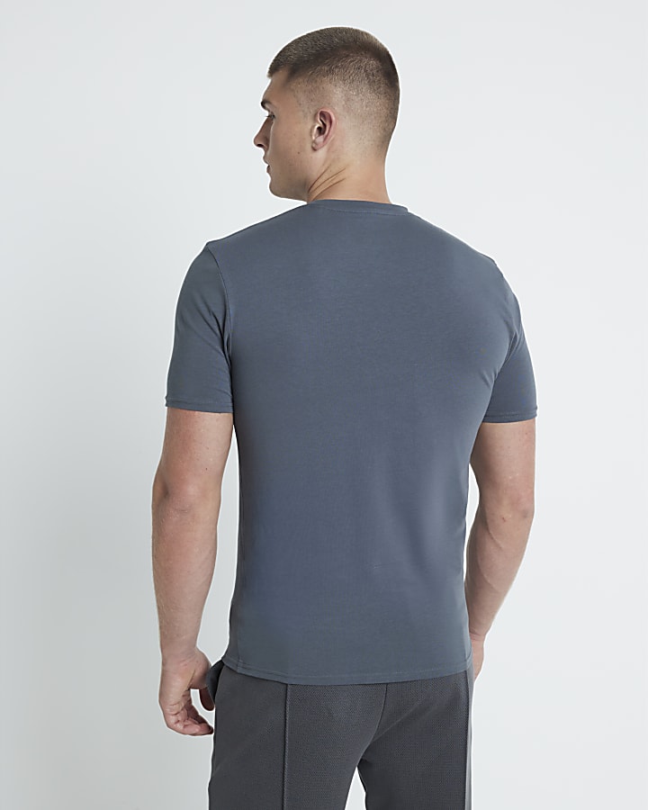 Grey Muscle Fit RI Studio T-Shirt