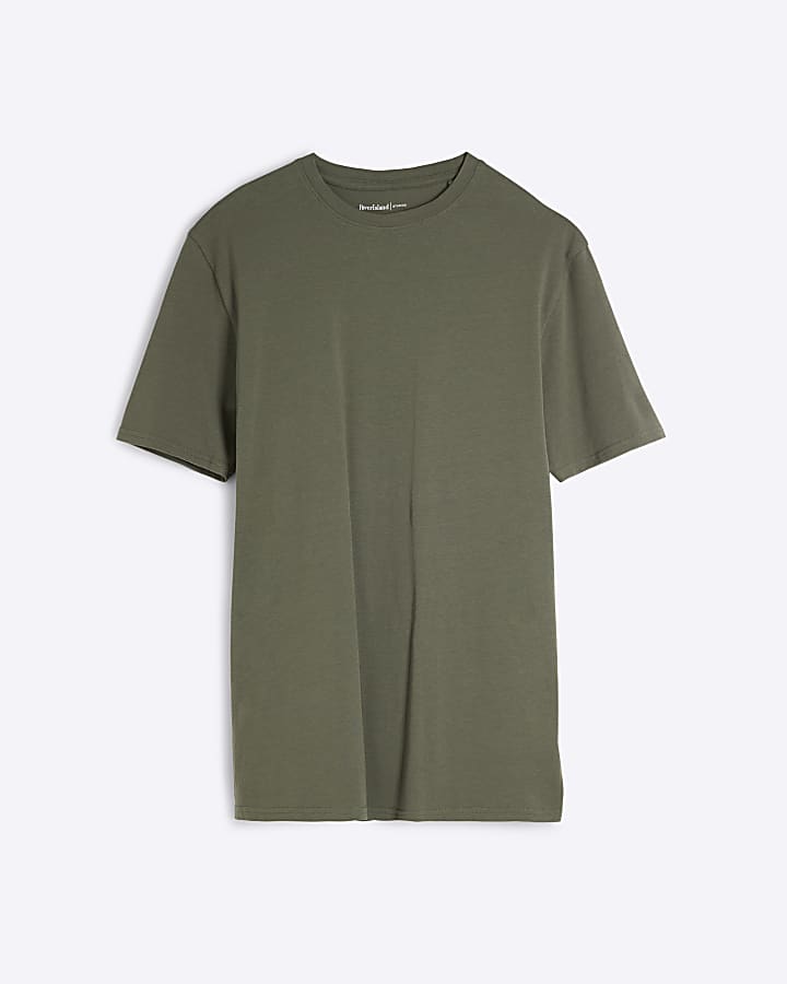 Khaki Muscle Fit RI Studio T-Shirt