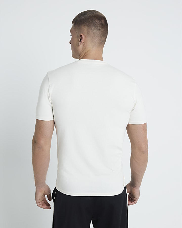 Beige Muscle Fit RI Studio T-Shirt