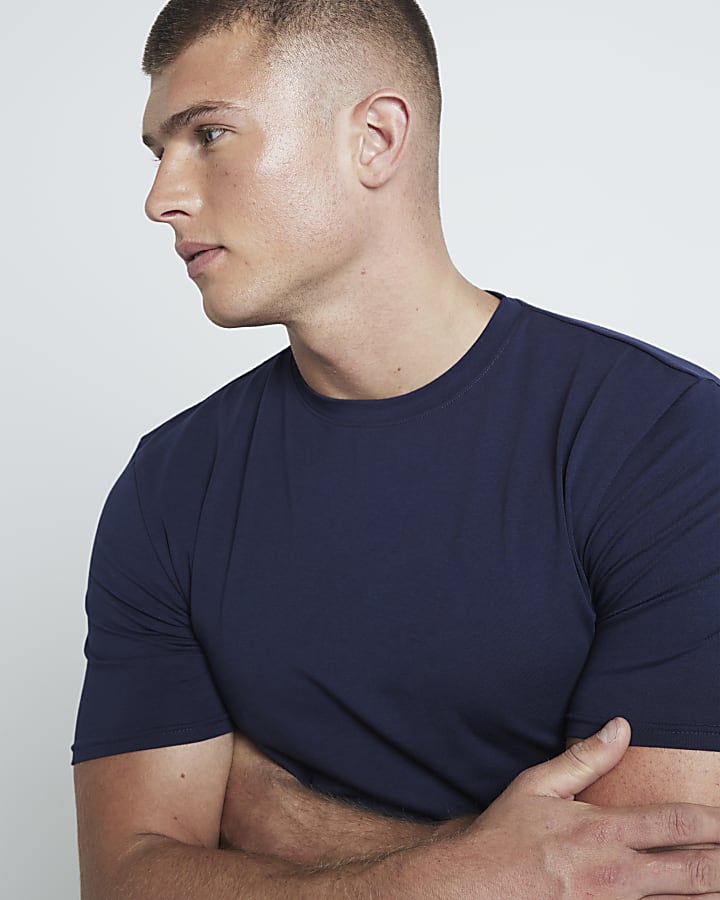 Navy Muscle Fit RI Studio T-Shirt