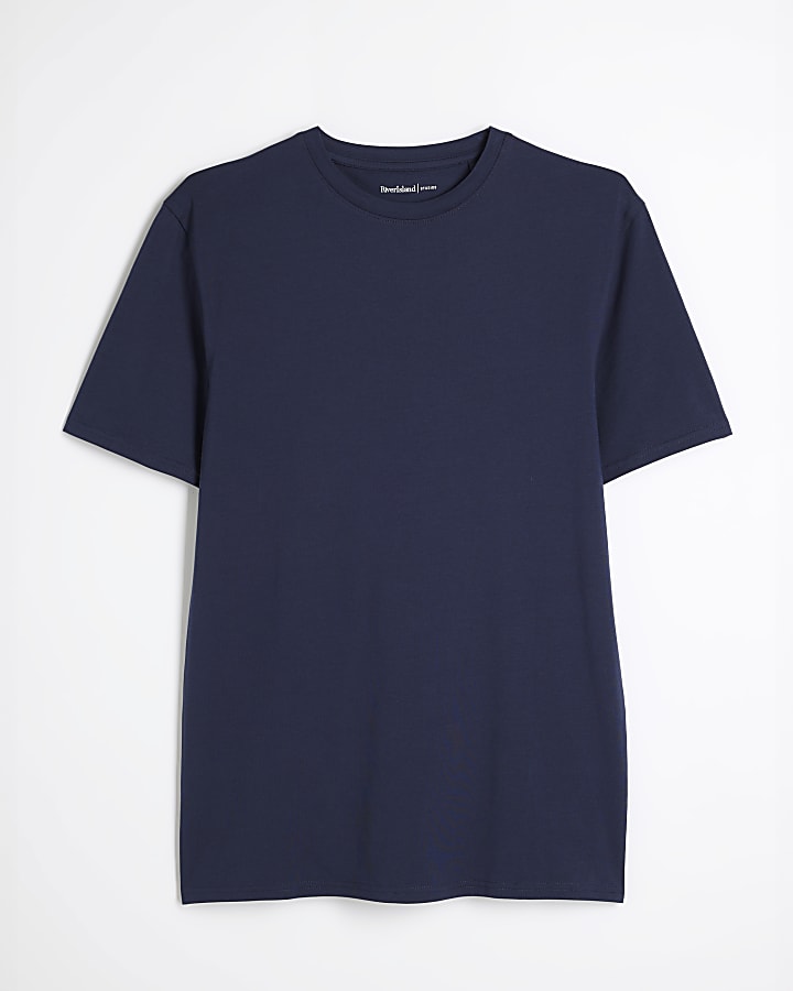 Navy Muscle Fit RI Studio T-Shirt