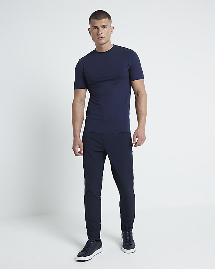 Navy Muscle Fit RI Studio T-Shirt