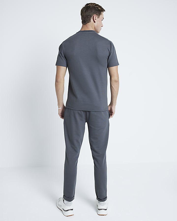 Grey Pique Skinny Fit Joggers