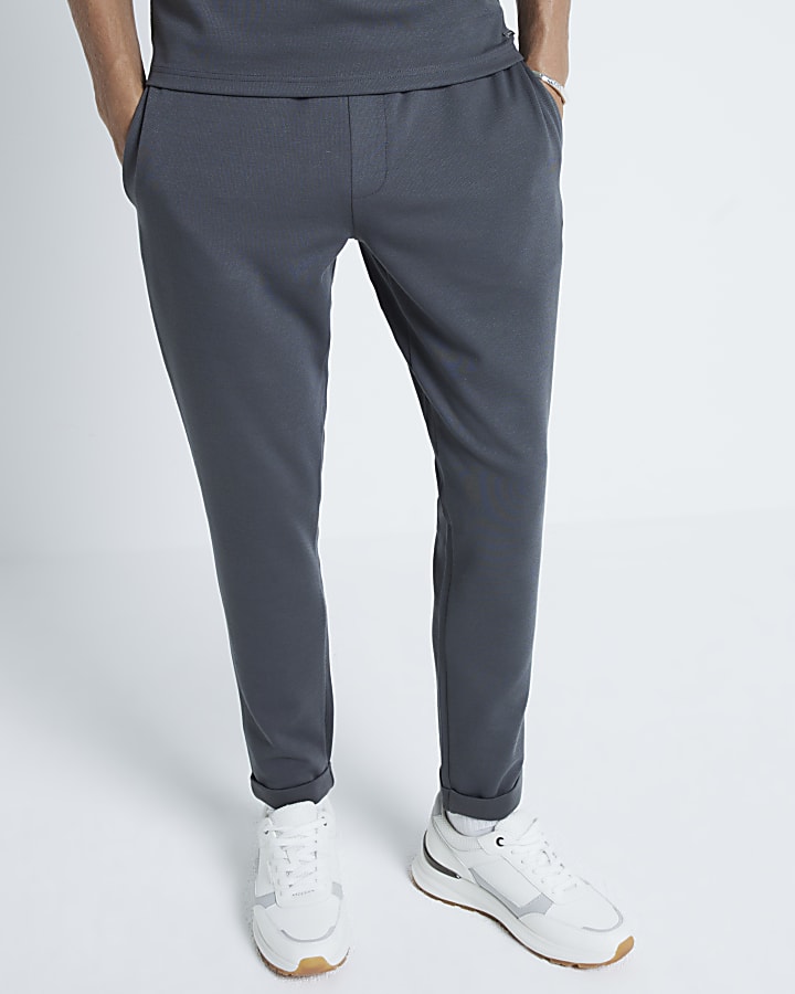 Grey Pique Skinny Fit Joggers