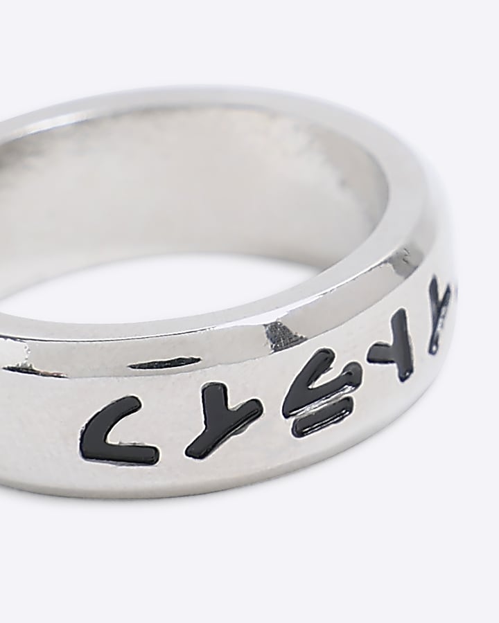 Silver Japanese Writing Ring