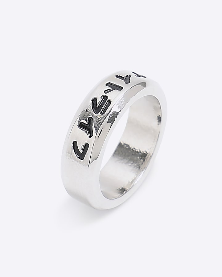 Silver Japanese Writing Ring