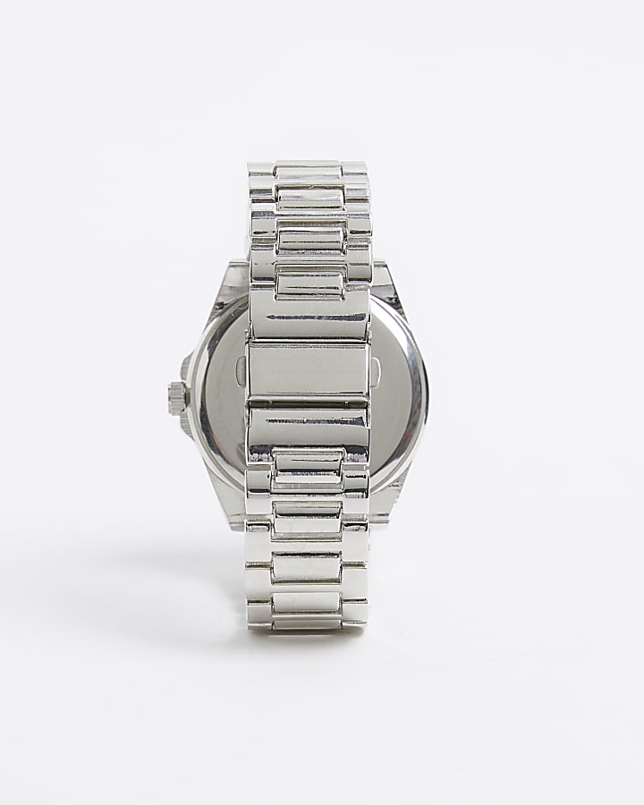 Silver Metal Black Dial Watch