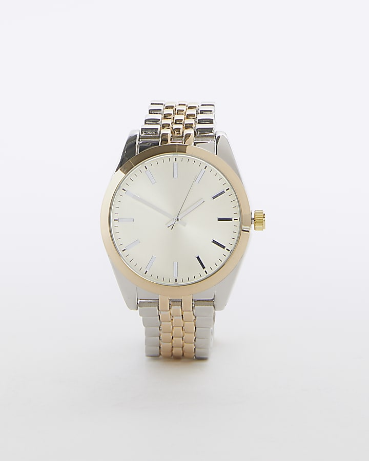 Gold Metal White Dial Watch