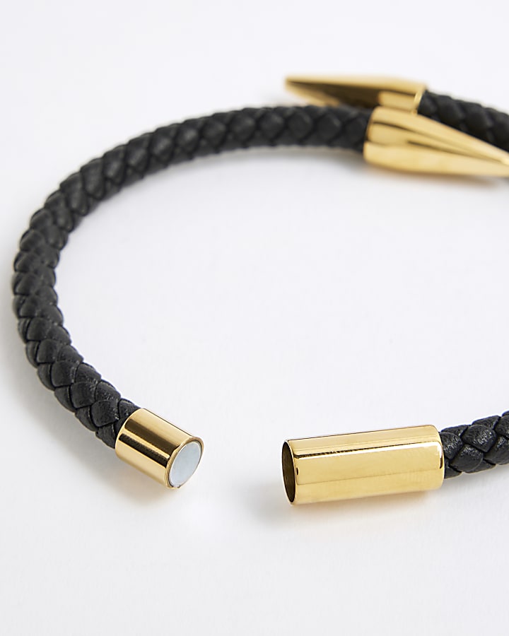 Black Steel Point Fabric Bracelet