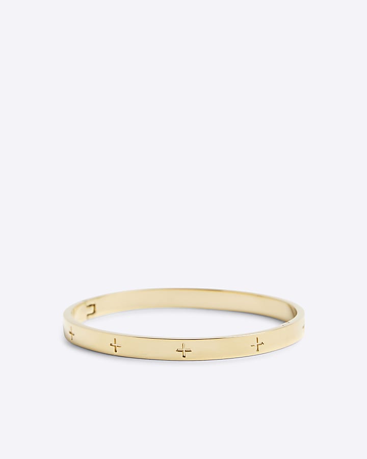 Gold Steel Circle Bangle