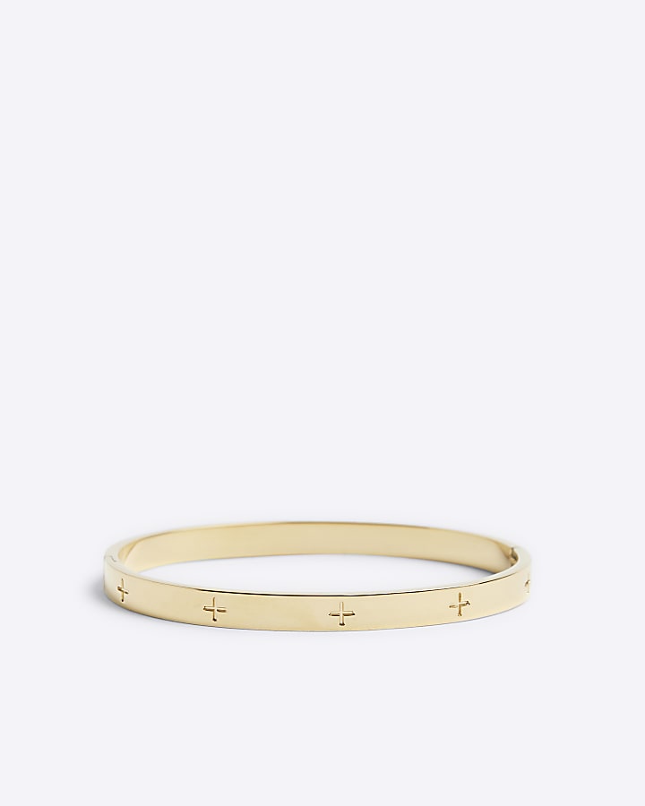 Gold Steel Circle Bangle