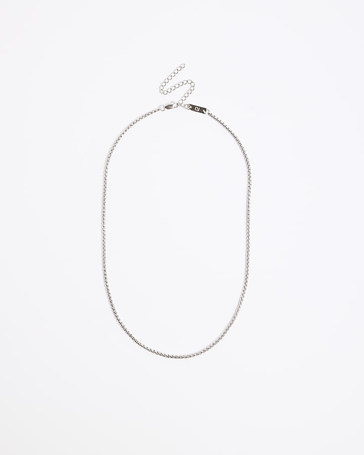 Silver stainless steel cable chain necklace
