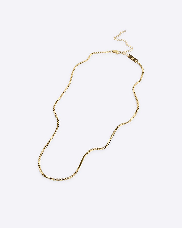 Gold colour cable chain necklace