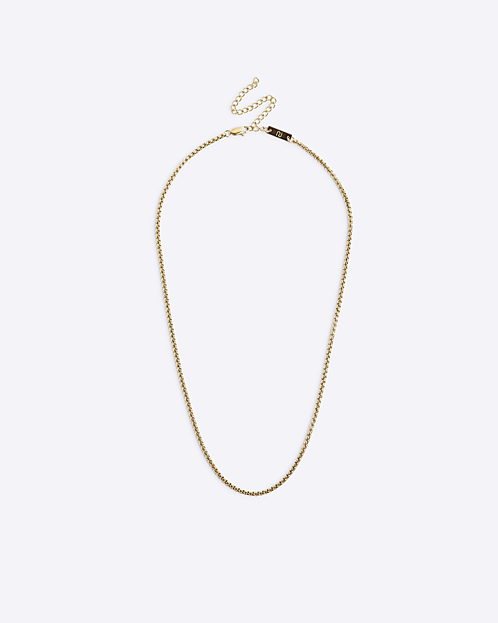 Gold colour cable chain necklace