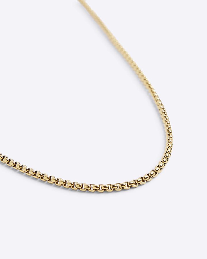 Gold colour cable chain necklace