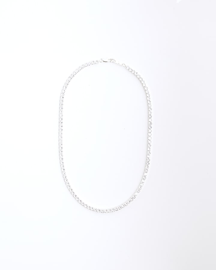 Silver colour chain link necklace