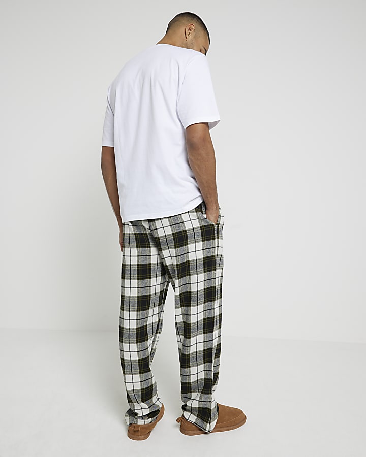 Green Woven Check T-Shirt Pyjamas Set