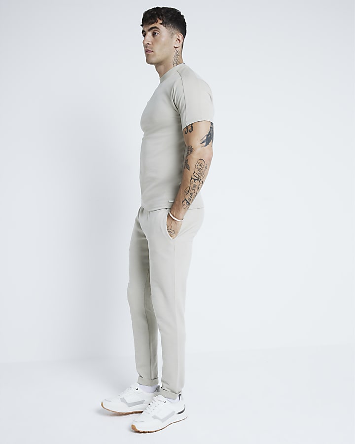 Stone Pique Skinny Fit Joggers
