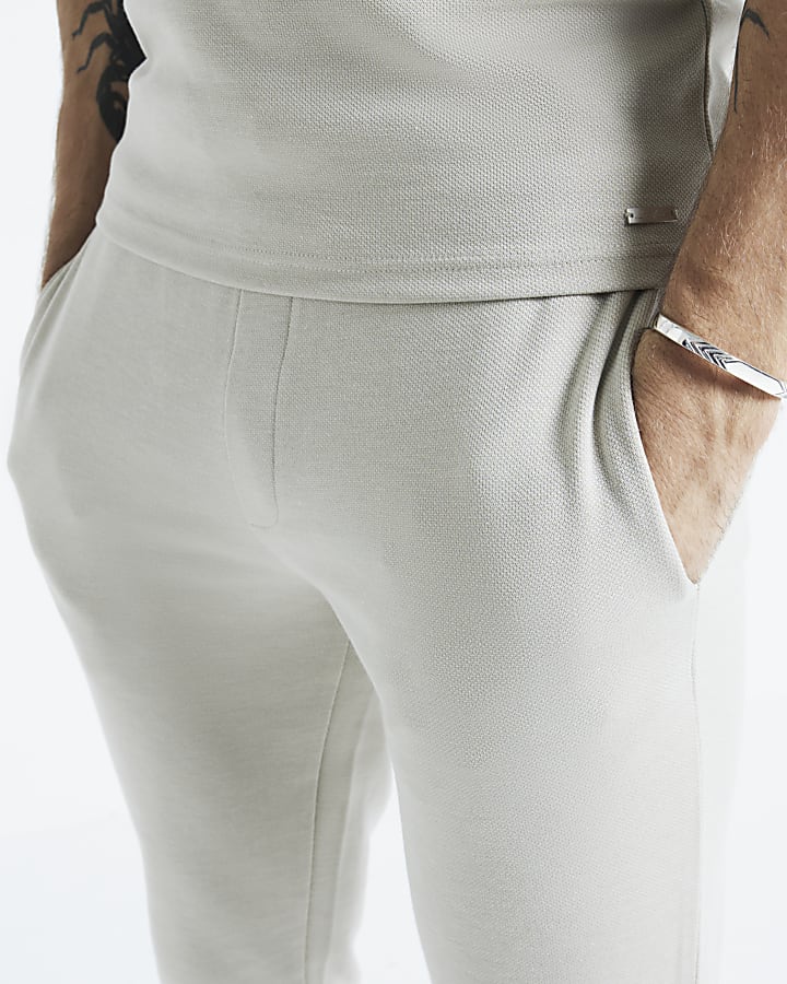 Stone Pique Skinny Fit Joggers