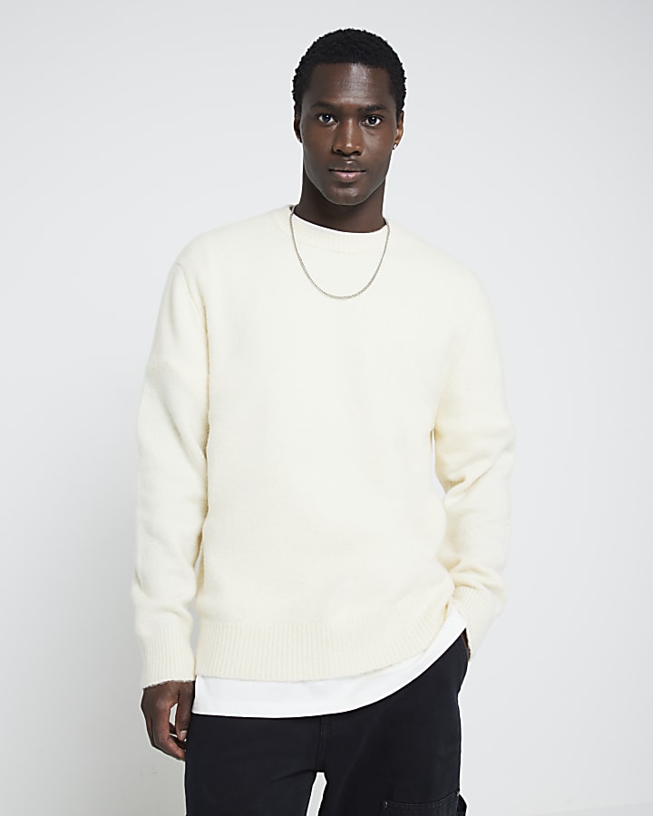 Yellow relaxed fit crew neck jumper