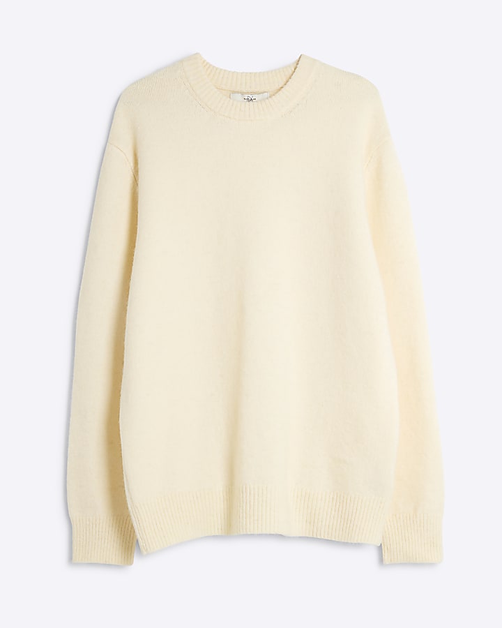 Yellow relaxed fit crew neck jumper