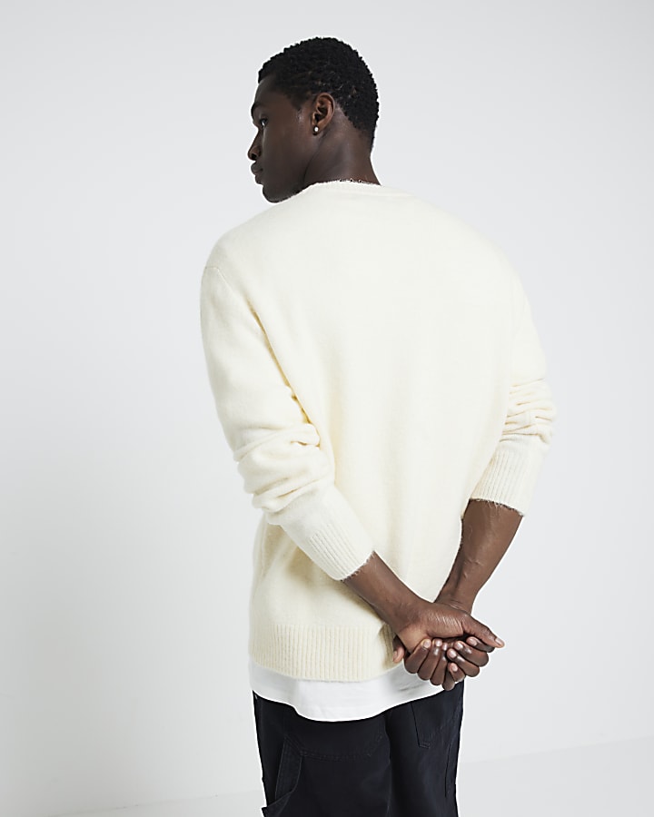 Yellow relaxed fit crew neck jumper