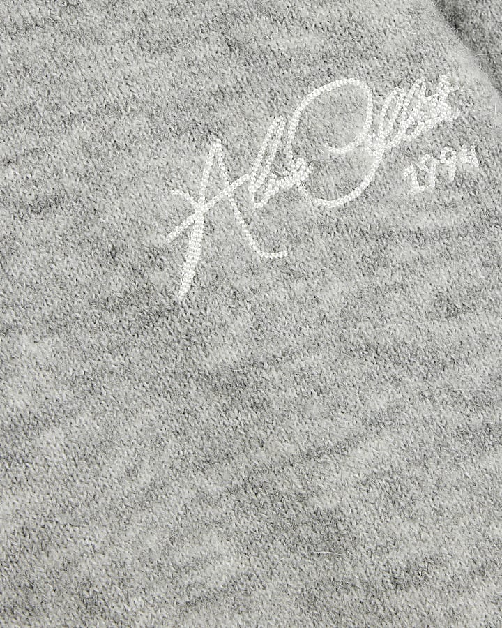 Grey Wool Long Sleeve Embroidery Sweatshirt River Island