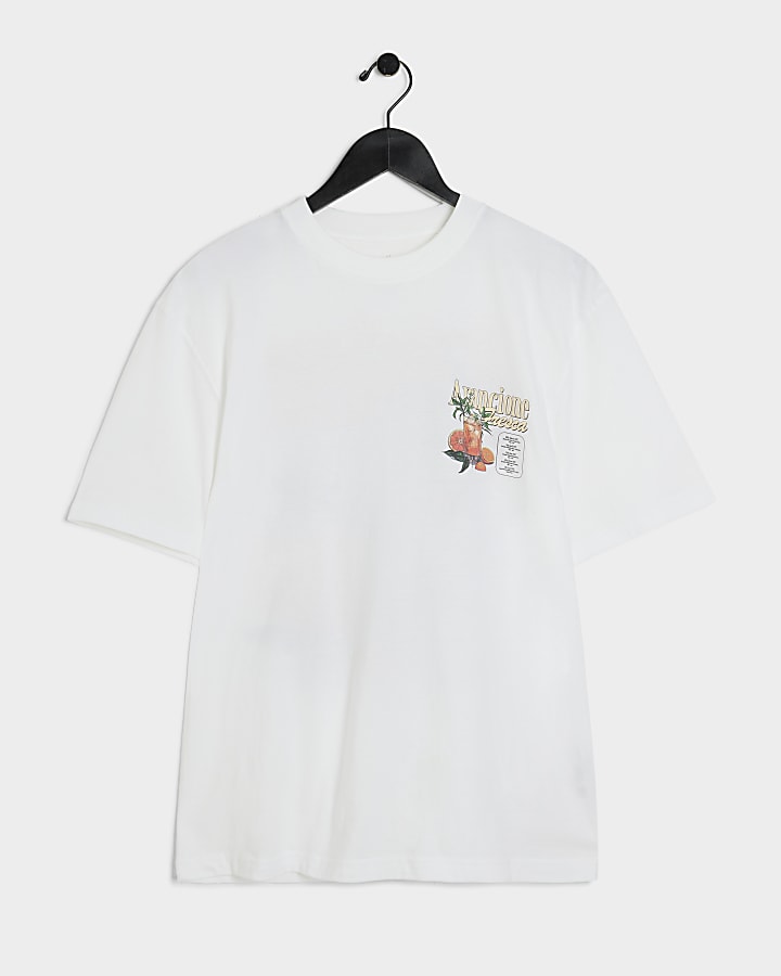 White regular fit graphic t-shirt