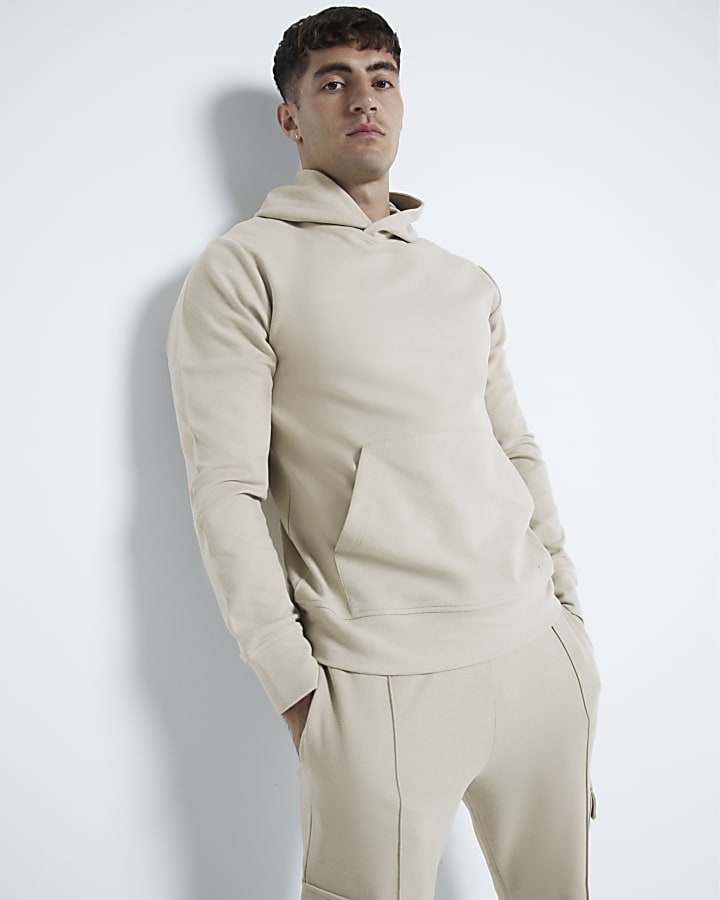 Stone Slim Fit Pique Hoodie
