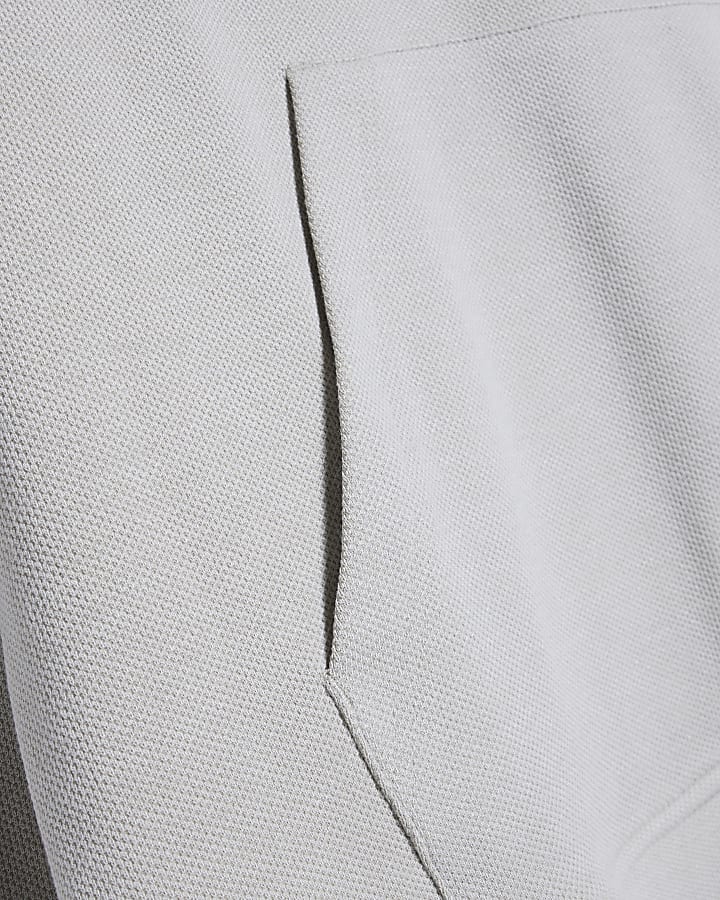 Stone Slim Fit Pique Hoodie