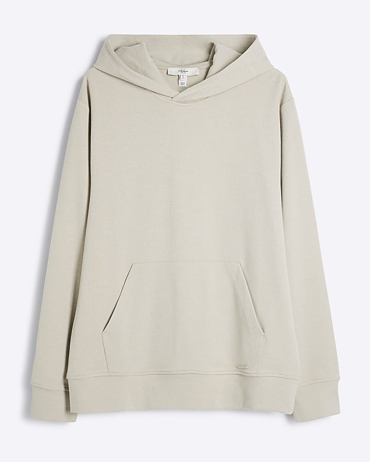 Stone Slim Fit Pique Hoodie
