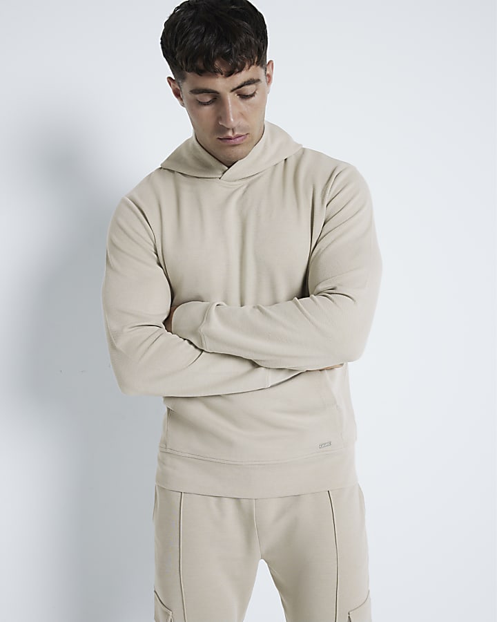 Stone Slim Fit Pique Hoodie