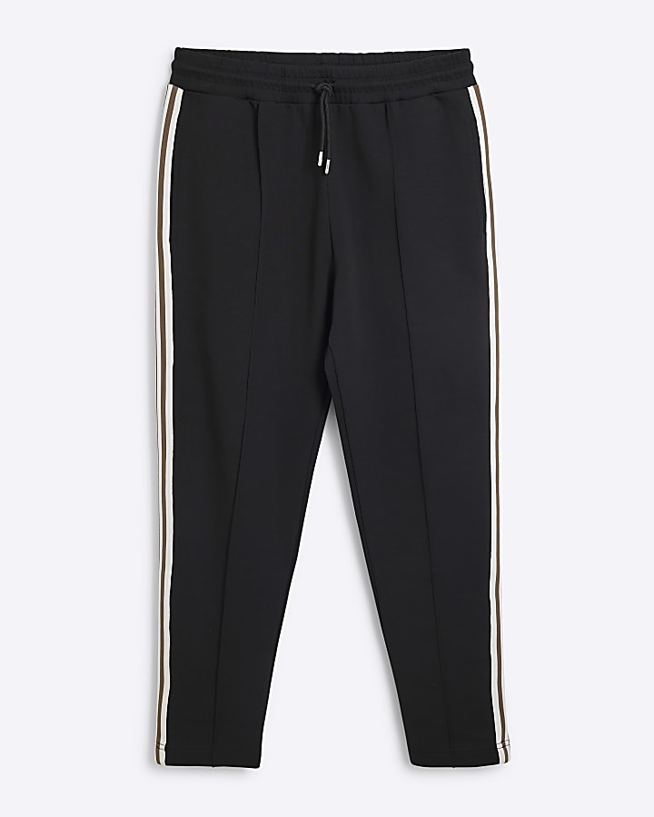 Black Slim Fit Taped Joggers