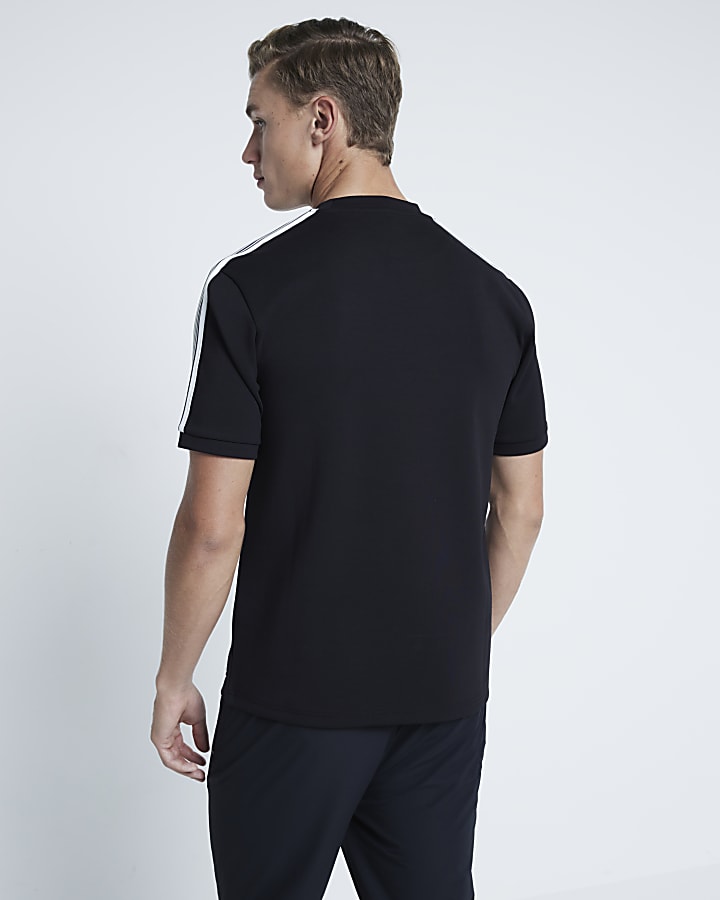 Black Slim Fit Taped T-Shirt