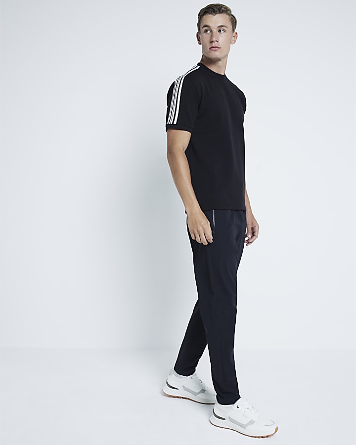 Black Slim Fit Taped T-Shirt