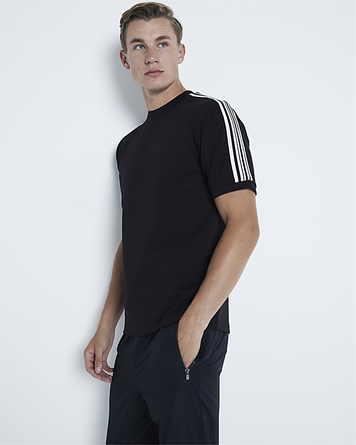 Black Slim Fit Taped T-Shirt