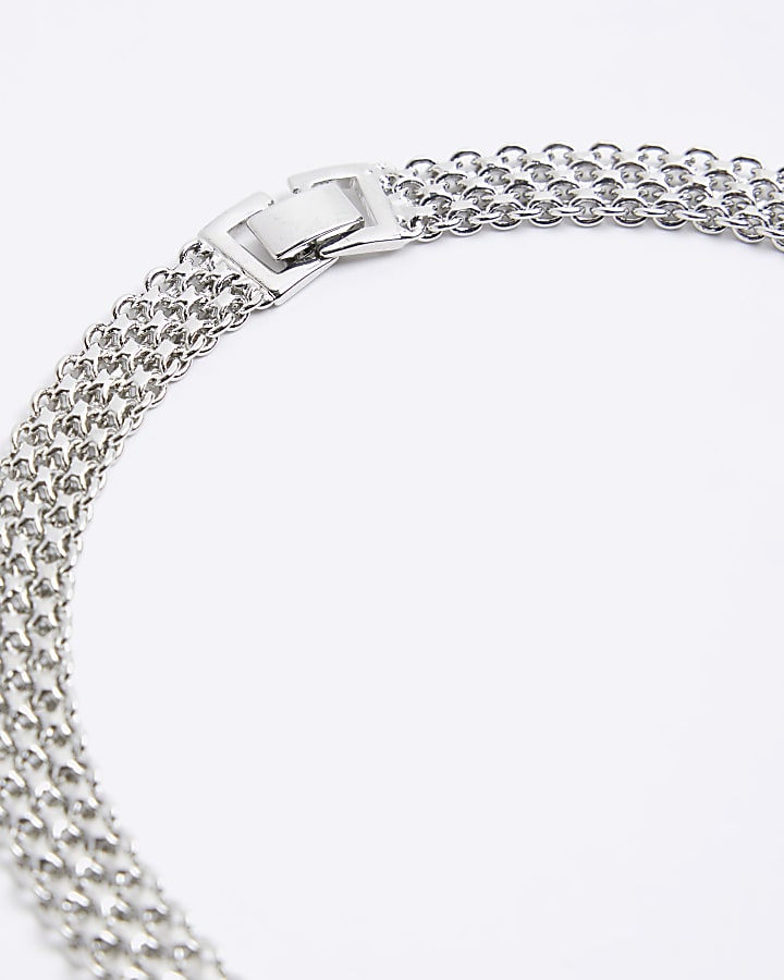 Silver multirow chain bracelet