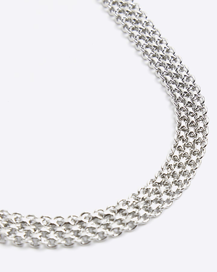 Silver multirow chain bracelet